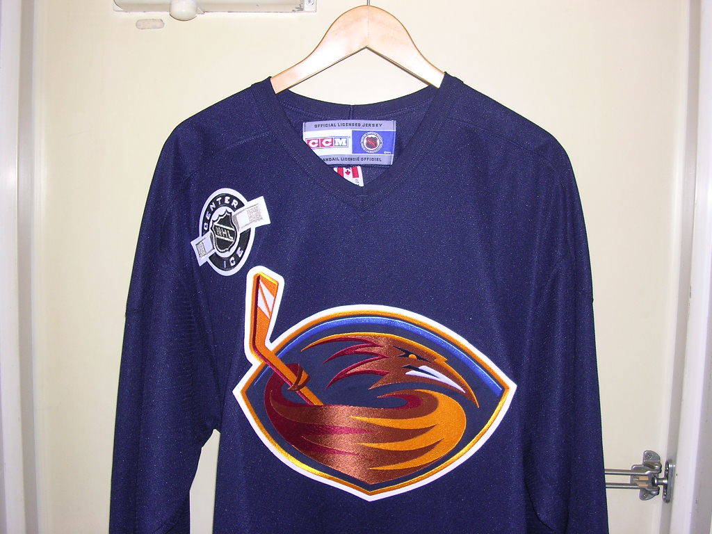 90s 00s カナダ製 CCM AIR KNIT NHL Atlanta Thrashers Hockey Jersey XL vintage old スラッシャーズ ホッケー シャツ ユニフォーム_画像1