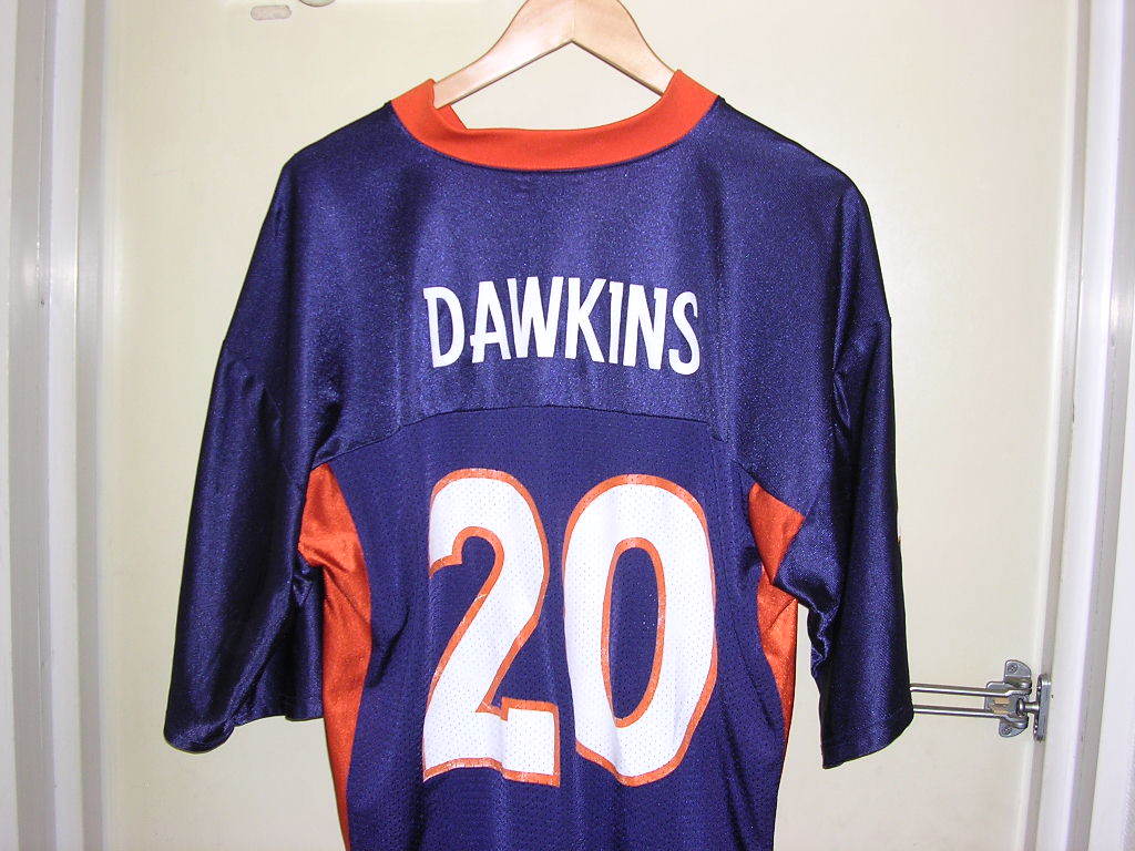00s Reebok NFL Denver Broncos #20 DAWKINS フットボールシャツ L vintage old ブロンコス ユニフォーム ジャージ_画像4