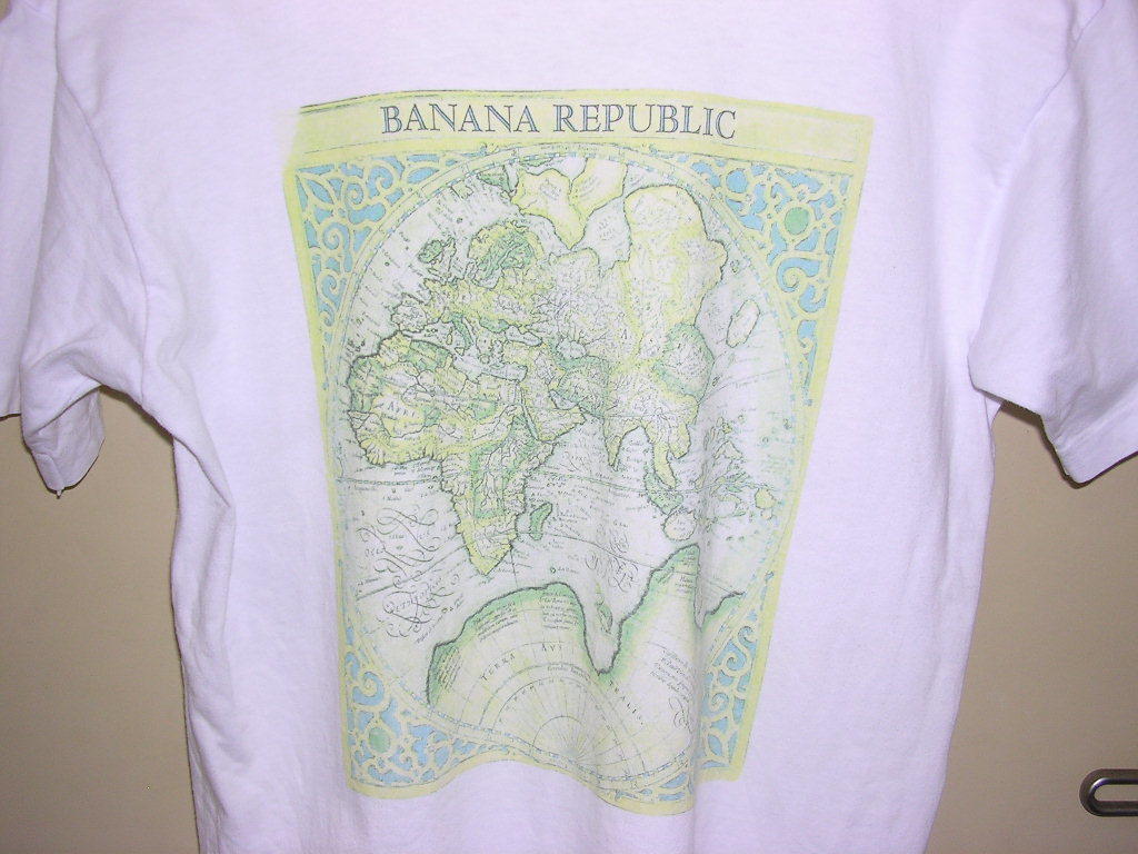 90s バナナリパブリック BANANA REPUBLIC 世界地図 ポケット Tシャツ 白 vintage old ポケT バナリパ_画像5