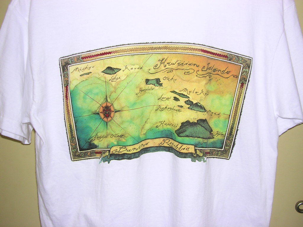 90s 00s USA製 バナナリパブリック BANANA REPUBLIC ハワイ諸島 ポケット Tシャツ S 白 vintage old ポケT バナリパ_画像5