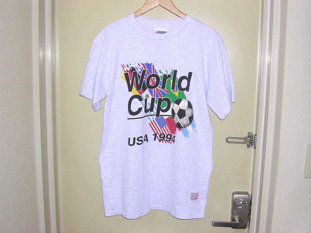 90s USA製 FIFA World Cup USA 1994 ワールドカップ アメリカ大会 Tシャツ L 杢グレー vintage old サッカーの画像3