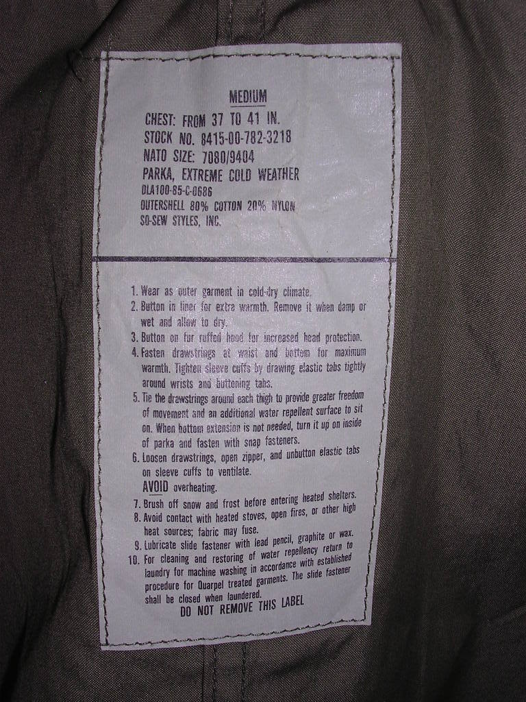 85 year the US armed forces the truth thing mint condition M-65 fish tail Parker Mod's Coat shell only M vintage old 70s 80s dead stock 