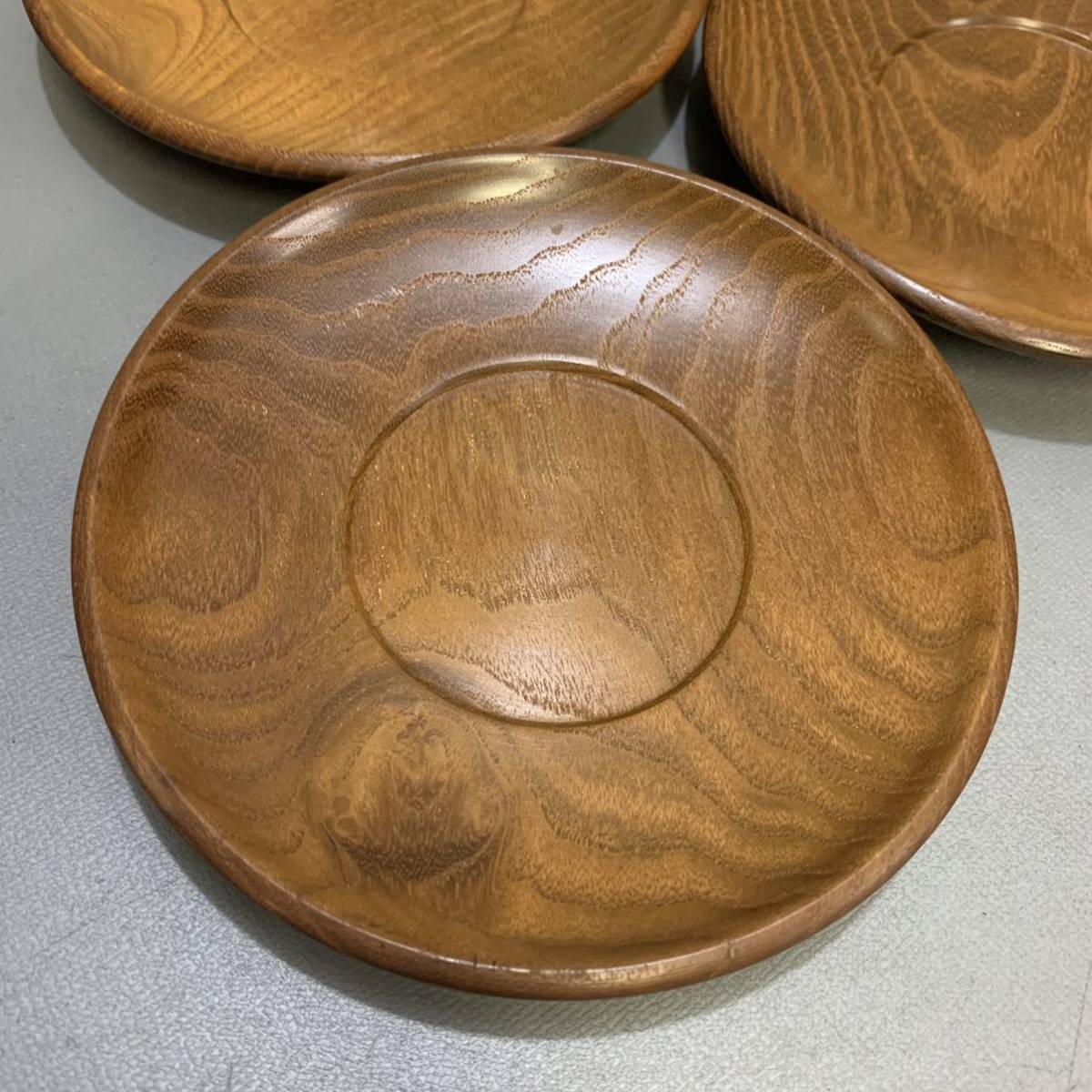 専門ショップ 煎茶道具 黒柿製 穴あき茶托 五客 時代箱付 V R4579