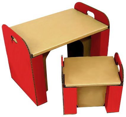  картон стол стул комплект детский Kids ржавчина стол . стул комплект ржавчина construction комплект красный AID-0003RE
