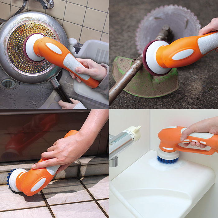 電動ブラシ 電池式 掃除用ブラシ 洗面所 浴槽 掃除 ブラシ 水周りの掃除 ASH-8327_画像3