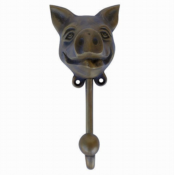  pig hook brass made ornament hanging lowering hook antique style U-103[ pig .. metal fittings iron iron DIY coat hanger ]YSA-370671
