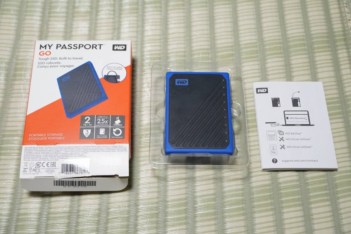 WD ウエスタンデジタル My Passport Go 外付け SSD 2TB ブルー