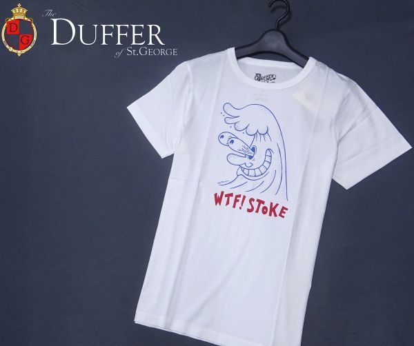 新品▼ ダファー The DUFFER of St.GEORGE × Sho Watanabe▼ WTF! STOKE クルーネック 半袖 アートプリント カットソー (M)WHT_画像1