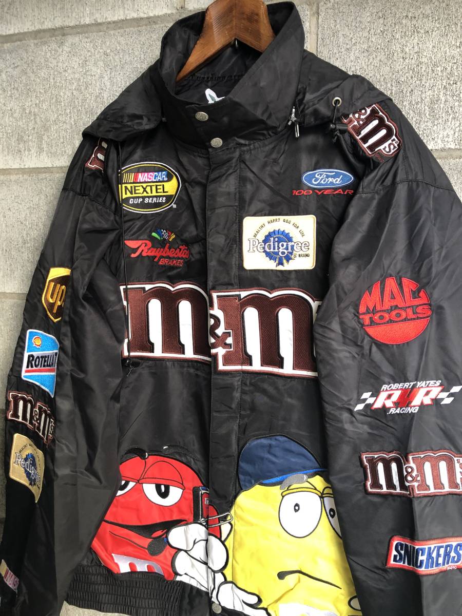 ☆100円スタート!USED【JEFF HAMILTON】M&M RACING NYLON JKT★size:XXL ジェフ ハミルトン/CHASE/FORD/MAC TOOLS/フルデコ/企業ロゴ@80_画像1