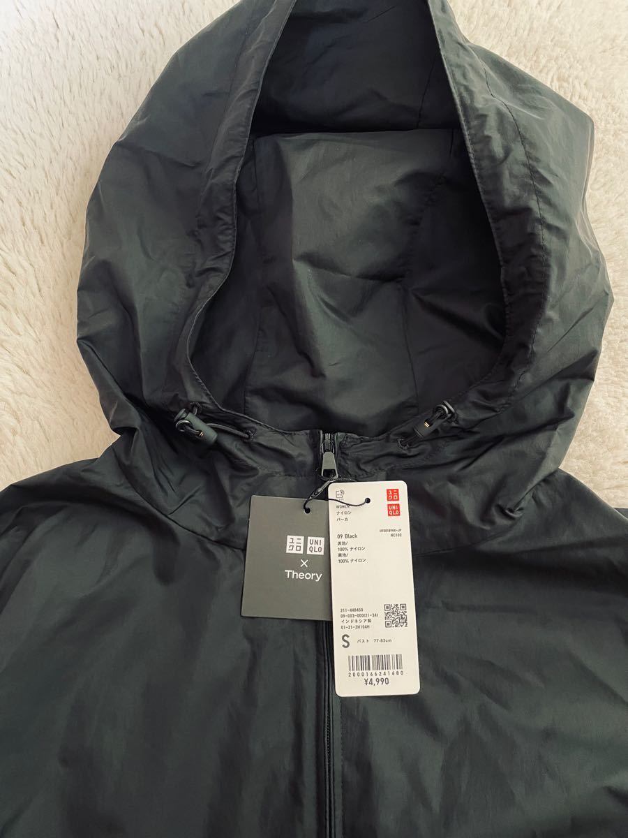新品未着用】UNIQLO×theory ナイロンパーカーブラックSサイズ 新品未着用】UNIQLO×theory ナイロンパーカーブラックSサイズ