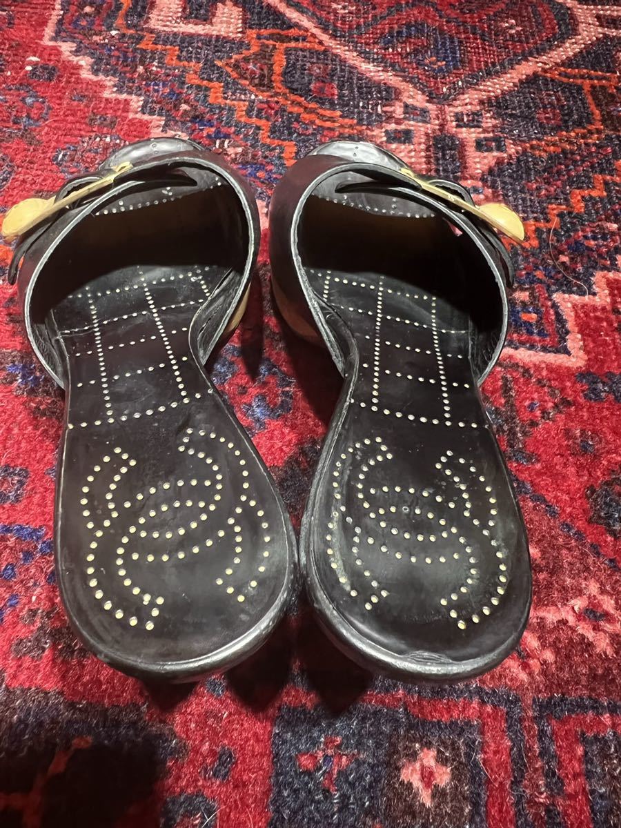 CHANEL COCO MARC STRAP LEATHER SANDALS MADE IN ITALY/シャネルココ