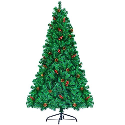 【通販 人気】 枝大幅増量タイプ CHORTAU クリスマスツリー 180cm 赤い実 松かさ付き グリーン ヌードツリー おしゃれ 北欧 リアル 高濃密度 組立簡単 飾り、オーナメント