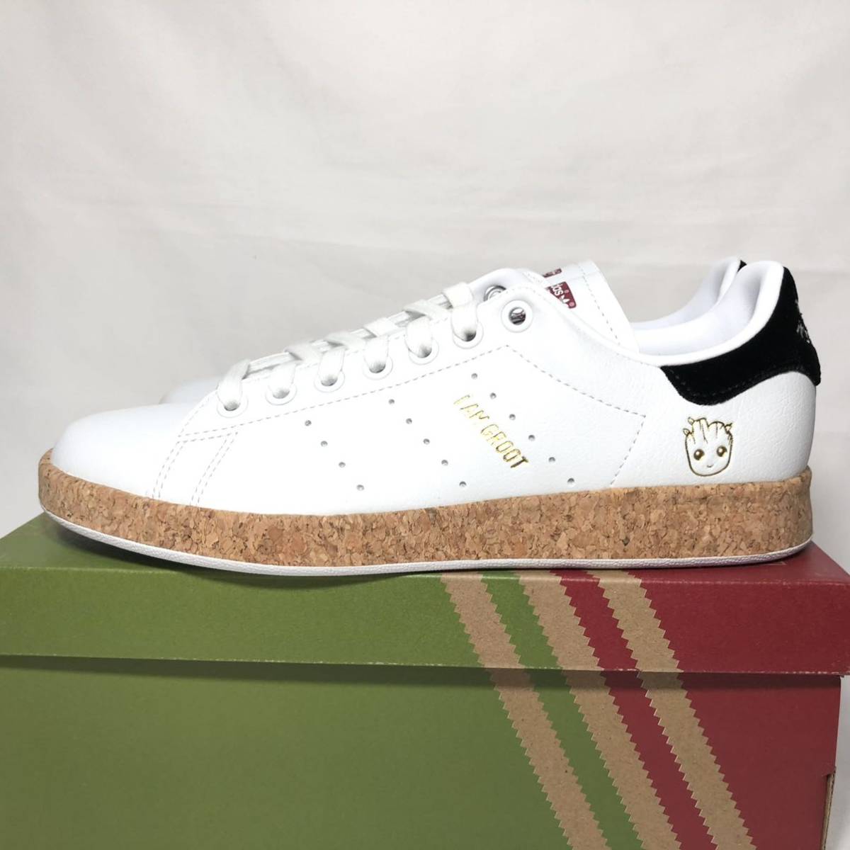 【新品】adidas STAN SMITH マーベル アディダス スタンスミス メンズ レディース スニーカー GZ5989 ホワイト ブラック コルク 24.5_画像6