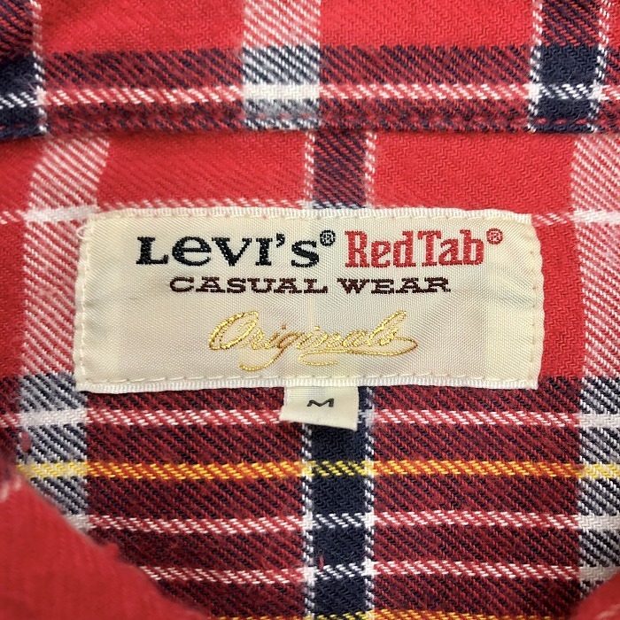 Levi's RED TAB リーバイス レッドタブ M メンズ ネルシャツ ソフトネル チェック 長袖 綿100% レッド×ネイビー×イエロー×ホワイト 赤_画像3