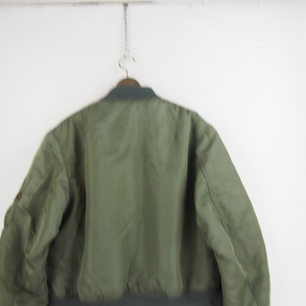 USA製 アルファインダストリーズ ALPHA INDUSTRIES ナイロン ジップアップブルゾン フライトジャケット MA-1(L)カーキ/古着/ビンテージ_画像5