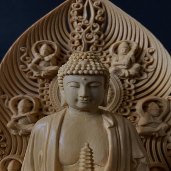 極上の木彫 最高級 総檜材 仏教工芸品 木彫仏教 精密彫刻 薬師如来立像 