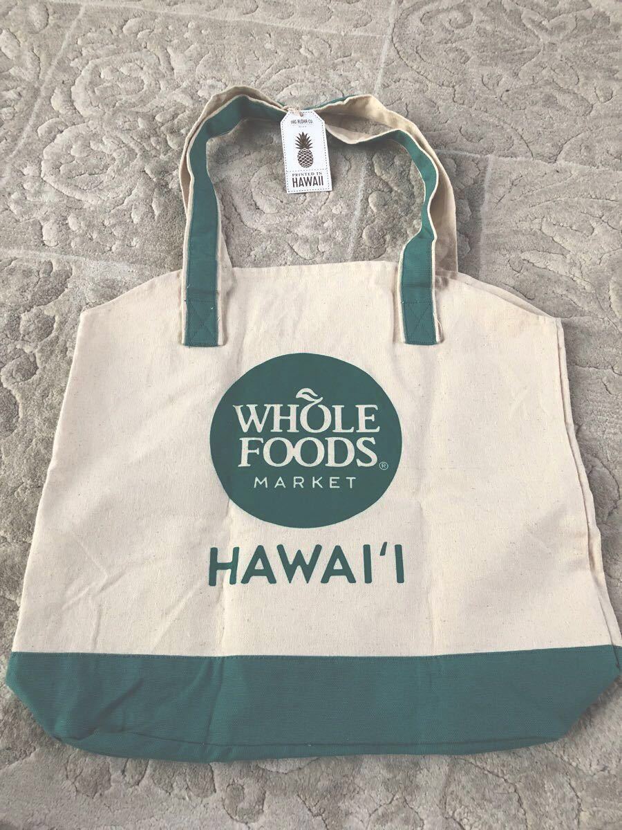 トートバッグ WHOLE FOODS 未使用 ハワイ ショッピングトート エコバッグ 綿 タグ付き