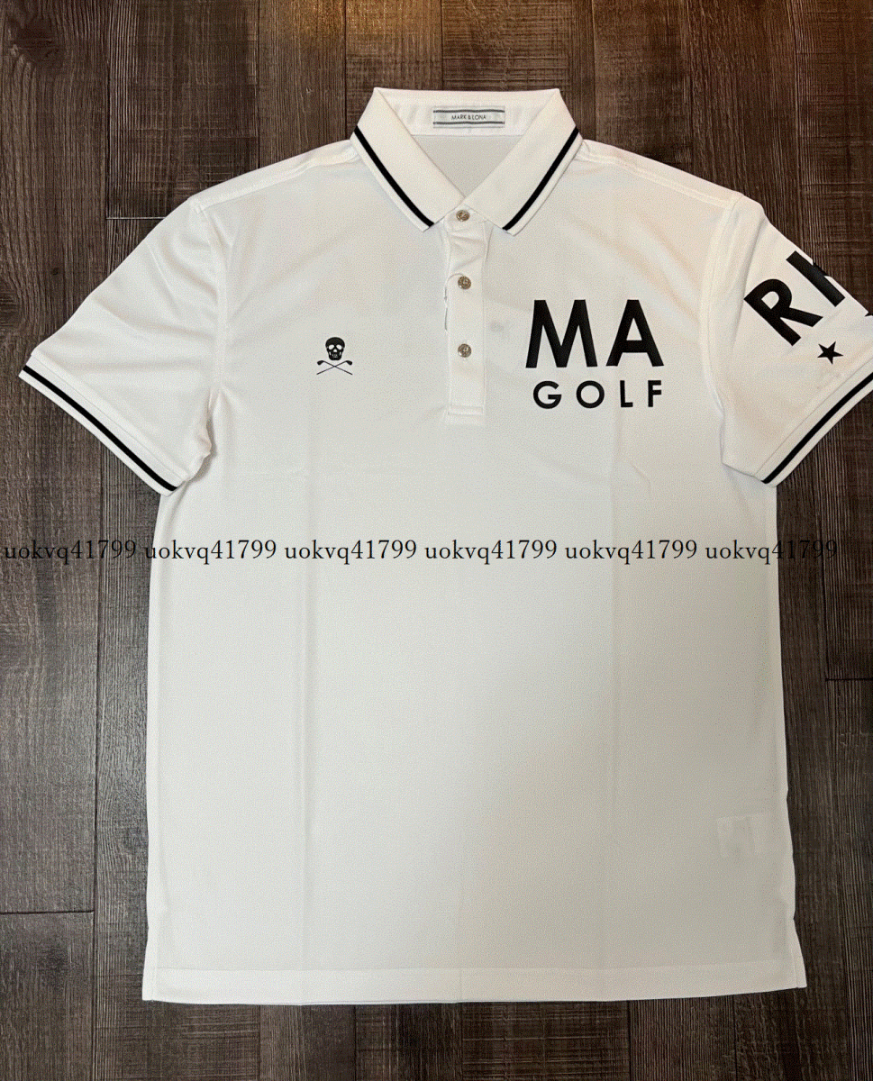 MARK&LONA マークアンドロナ ロゴ半袖ポロシャツ ホワイト M サイズ 