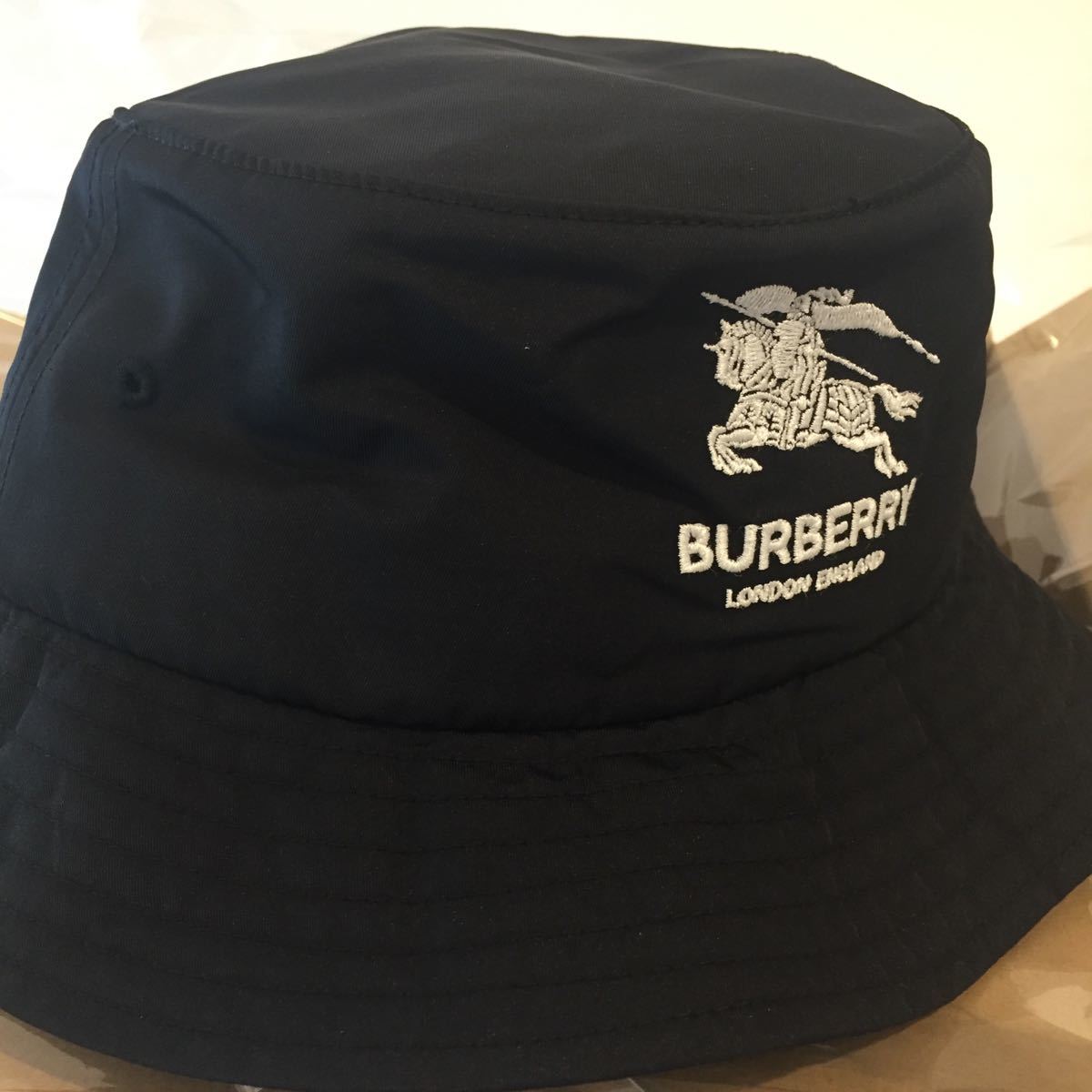 22SS Supreme Burberry Crusher HAT M/L シュプリーム バーバリー クラッシャー ハット バケットハット BLACK  ブラック 黒 新品未使用 帽子
