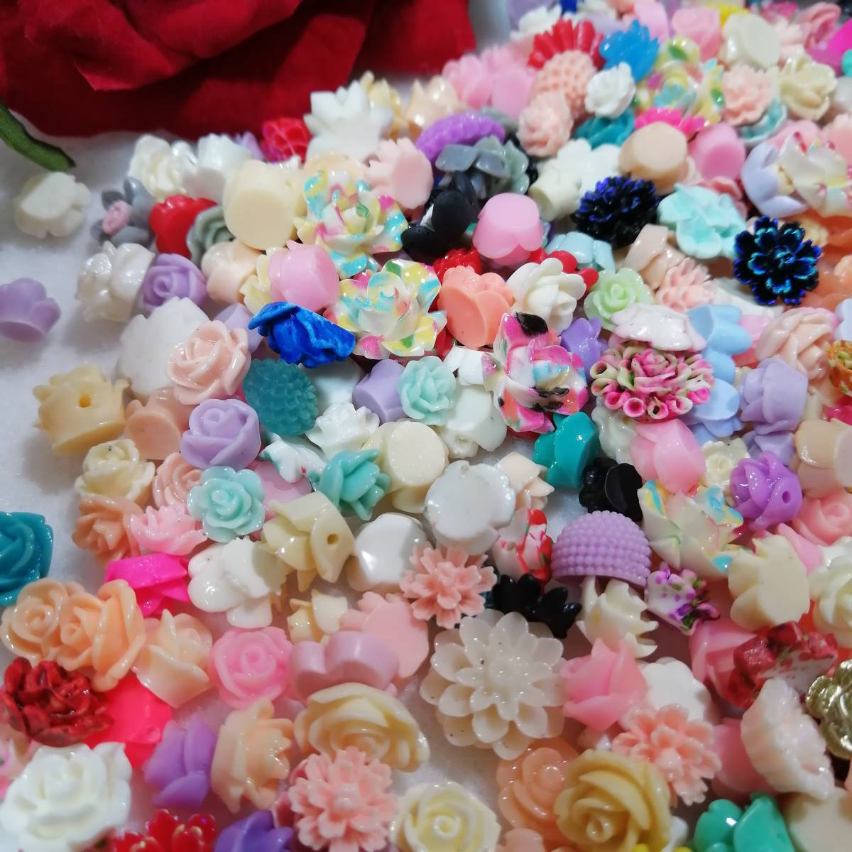 デコパーツ ビーズ パーツ 材料 ハンドメイド ネイルアート バラ 薔薇 レジン 安い 大量 かわいい 手芸材料 造花 手芸 可愛い ネイル