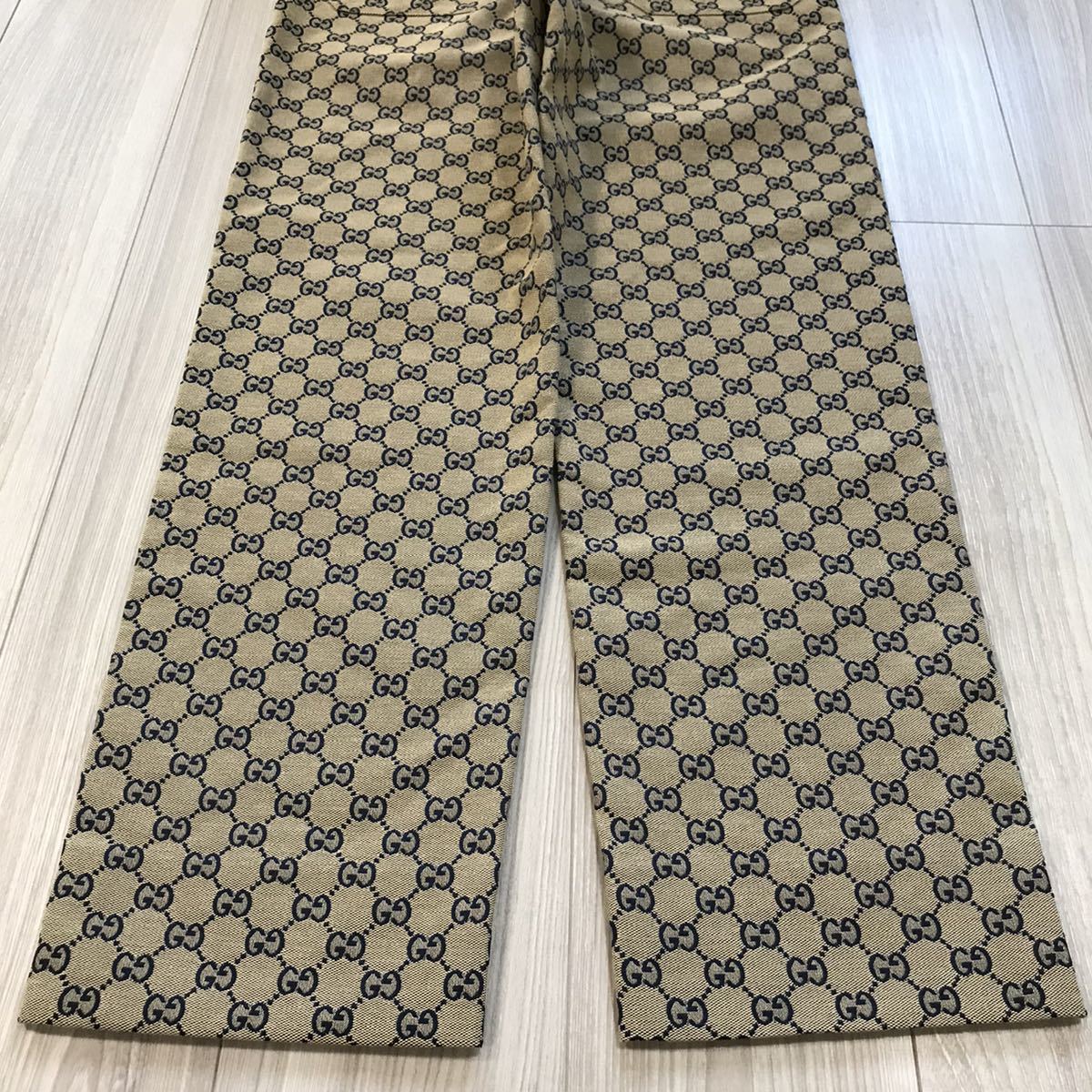ほぼ新品44 GUCCI GGロゴ グッチ ストレート レッグ ドロー ほぼ新品44 GUCCI GGロゴ グッチ ストレート レッグ ドロー