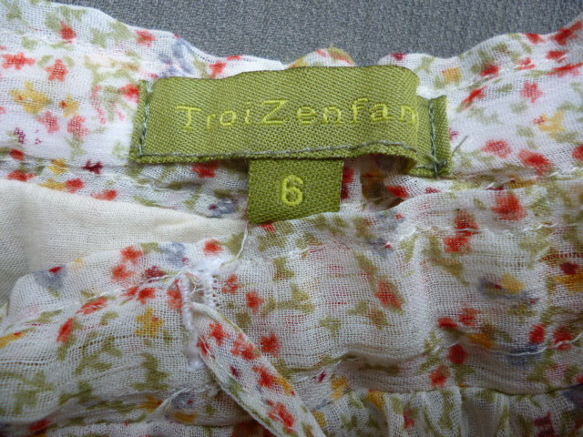 TreiZenfants Toro wa The n fan georgette skirt thin small floral print wrinkle crepe 6 Ise city .