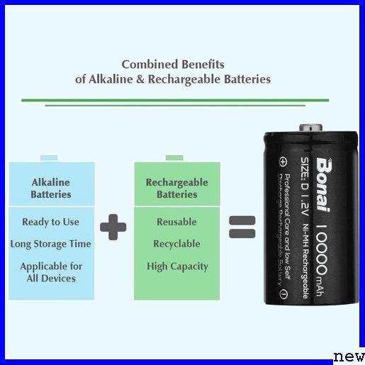 新品送料無料◆ BONAI 防災電池 単二充電池 約1200回使用可能 液漏れ 高容 充電式ニッケル水素電池 単1形充電池 224_画像3