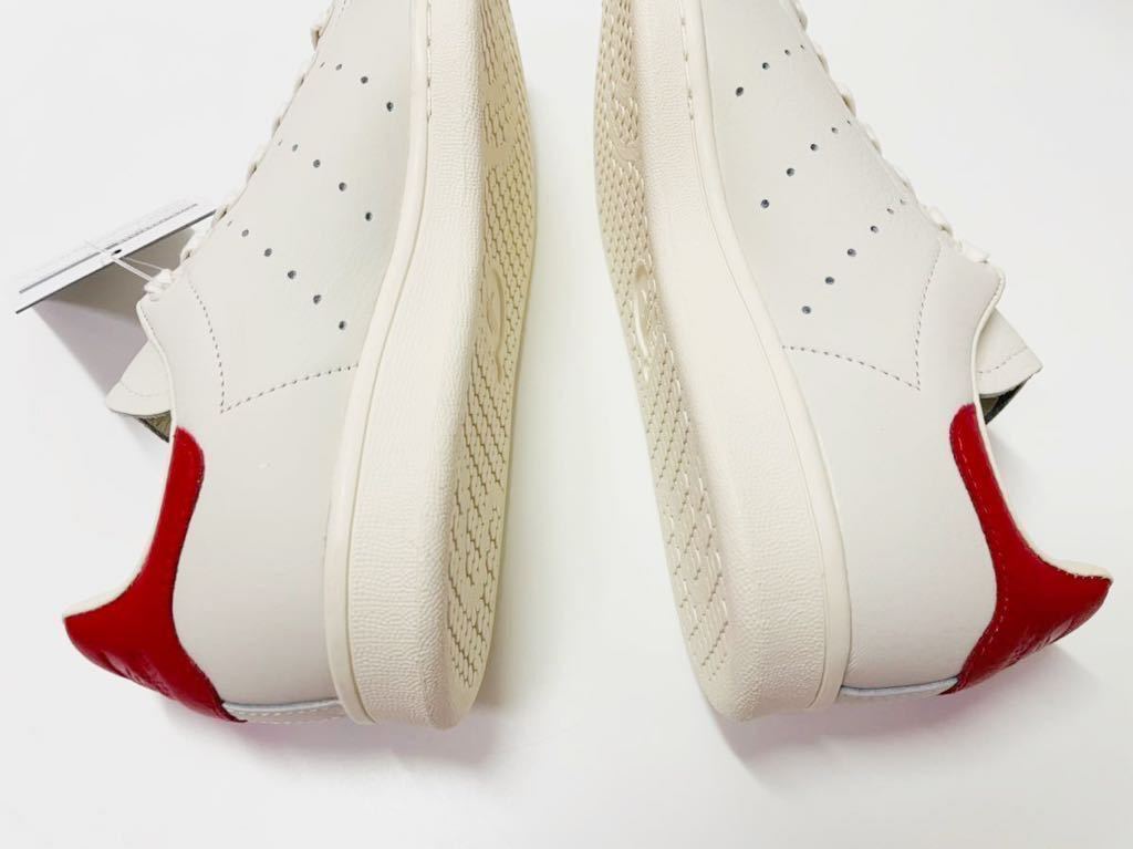 デッド!! 希少!! 新品 18年 adidas STAN SMITH スタンスミス レザー 白 × 赤 天然革 us 7 / 25 ㎝ レアカラー_画像10