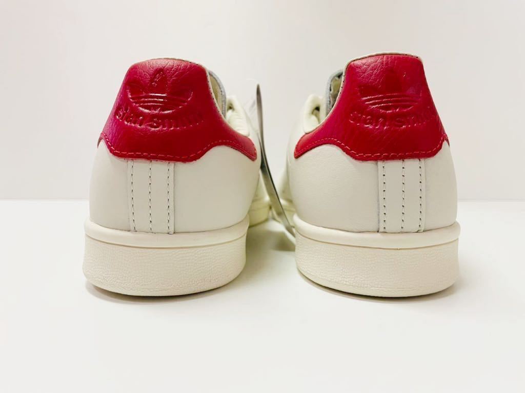 デッド!! 希少!! 新品 18年 adidas STAN SMITH スタンスミス レザー 白 × 赤 天然革 us 7 / 25 ㎝ レアカラー_画像9