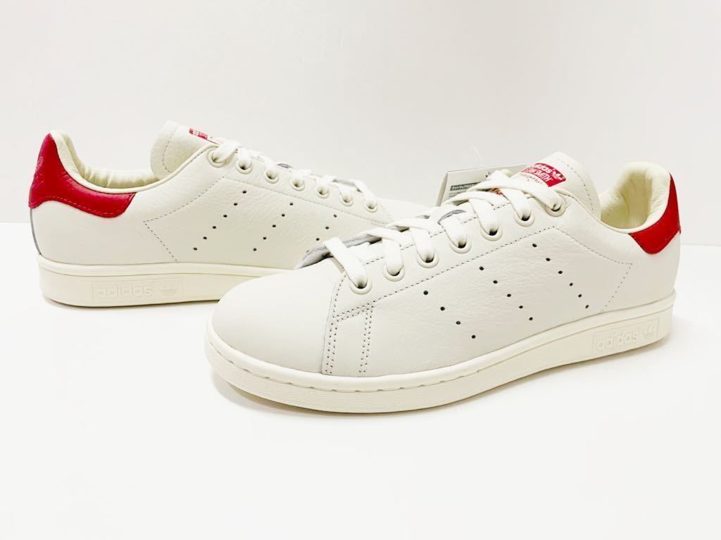 デッド!! 希少!! 新品 18年 adidas STAN SMITH スタンスミス レザー 白 × 赤 天然革 us 7 / 25 ㎝ レアカラー_画像3