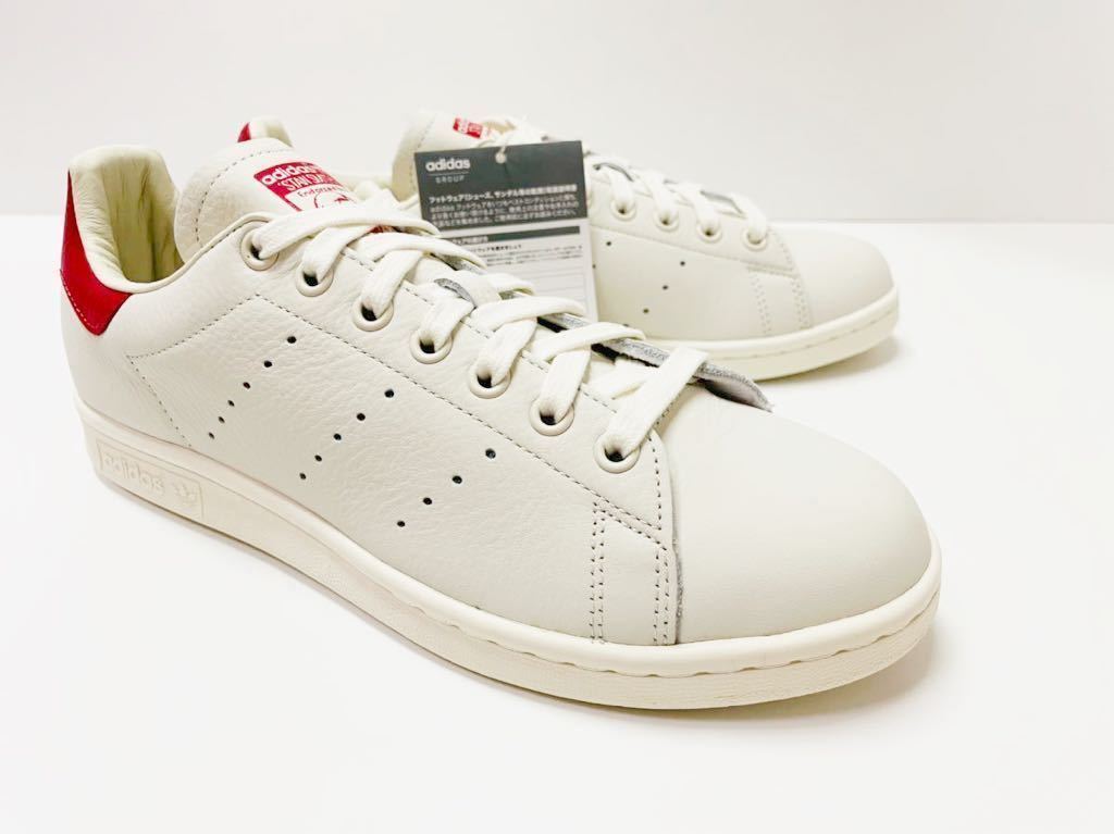 デッド!! 希少!! 新品 18年 adidas STAN SMITH スタンスミス レザー 白 × 赤 天然革 us 7 / 25 ㎝ レアカラー_画像4