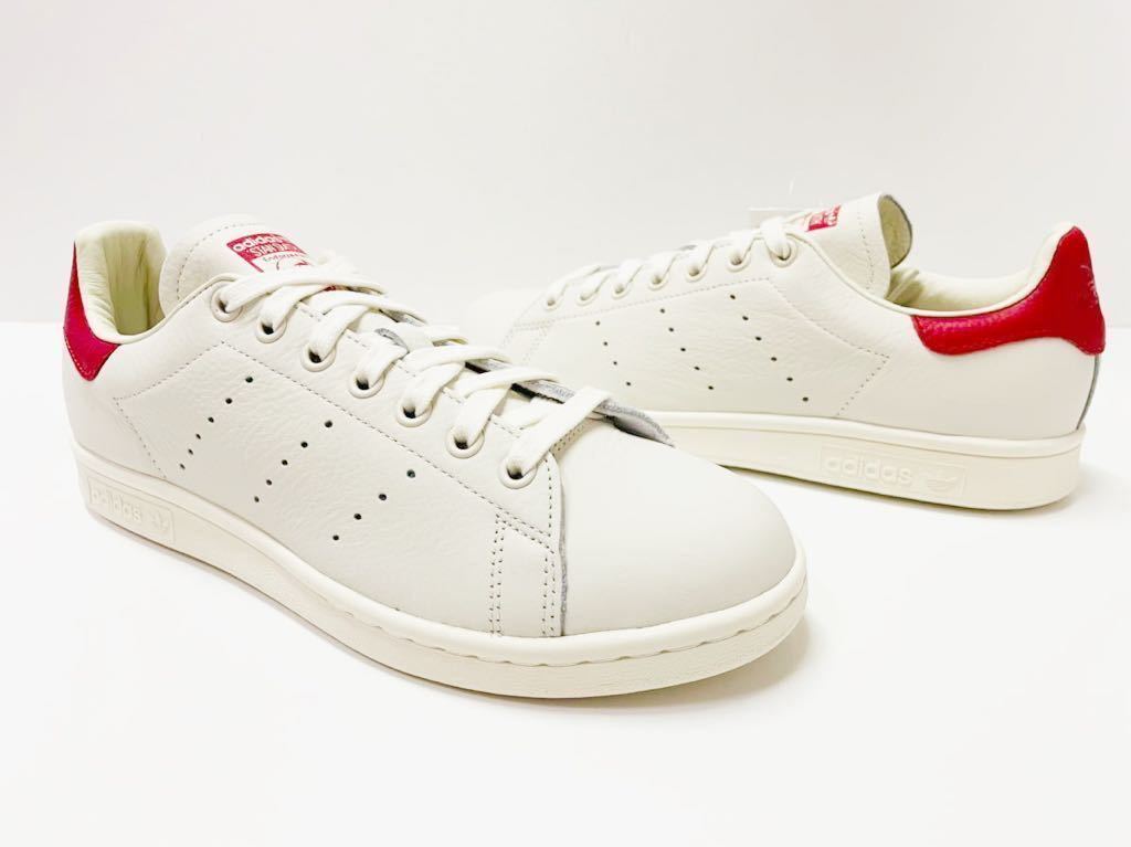 デッド!! 希少!! 新品 18年 adidas STAN SMITH スタンスミス レザー 白 × 赤 天然革 us 7 / 25 ㎝ レアカラー_画像2