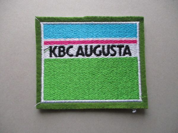 KBCオーガスタ ゴルフトーナメント刺繍ワッペン/80s KBC AUGUSTAプロゴルファーGOLF男子ビンテージ紋章KBC九州朝日放送プロゴルフ V158_画像1