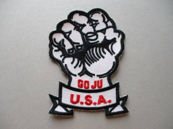 80s USA Goju Federation 刺繍ワッペン/U.S.A. 拳ベスト・キッド宮城長順ビンテージ武術スポーツ武道アップリケ パッチ沖縄こぶし拳法V160_画像1