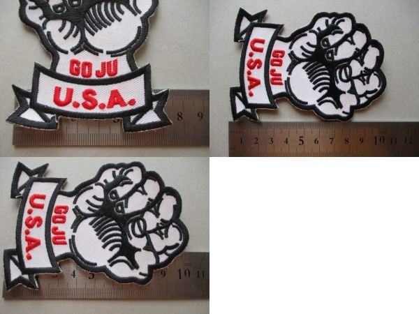 80s USA Goju Federation 刺繍ワッペン/U.S.A. 拳ベスト・キッド宮城長順ビンテージ武術スポーツ武道アップリケ パッチ沖縄こぶし拳法V160_画像10