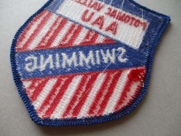 80s POTOMAC VALLEY AAU SWIMMING水泳 ビンテージ刺繍ワッペン/USA星条旗スイミング競泳スポーツ五輪アップリケ運動パッチ V160_画像5