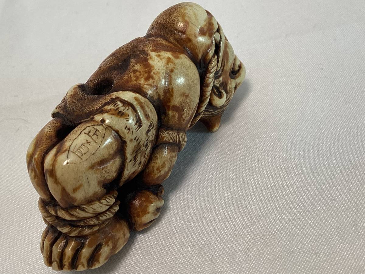 根付 鬼 歯牙角製 正直 item details | Yahoo! Japan Auctions | One