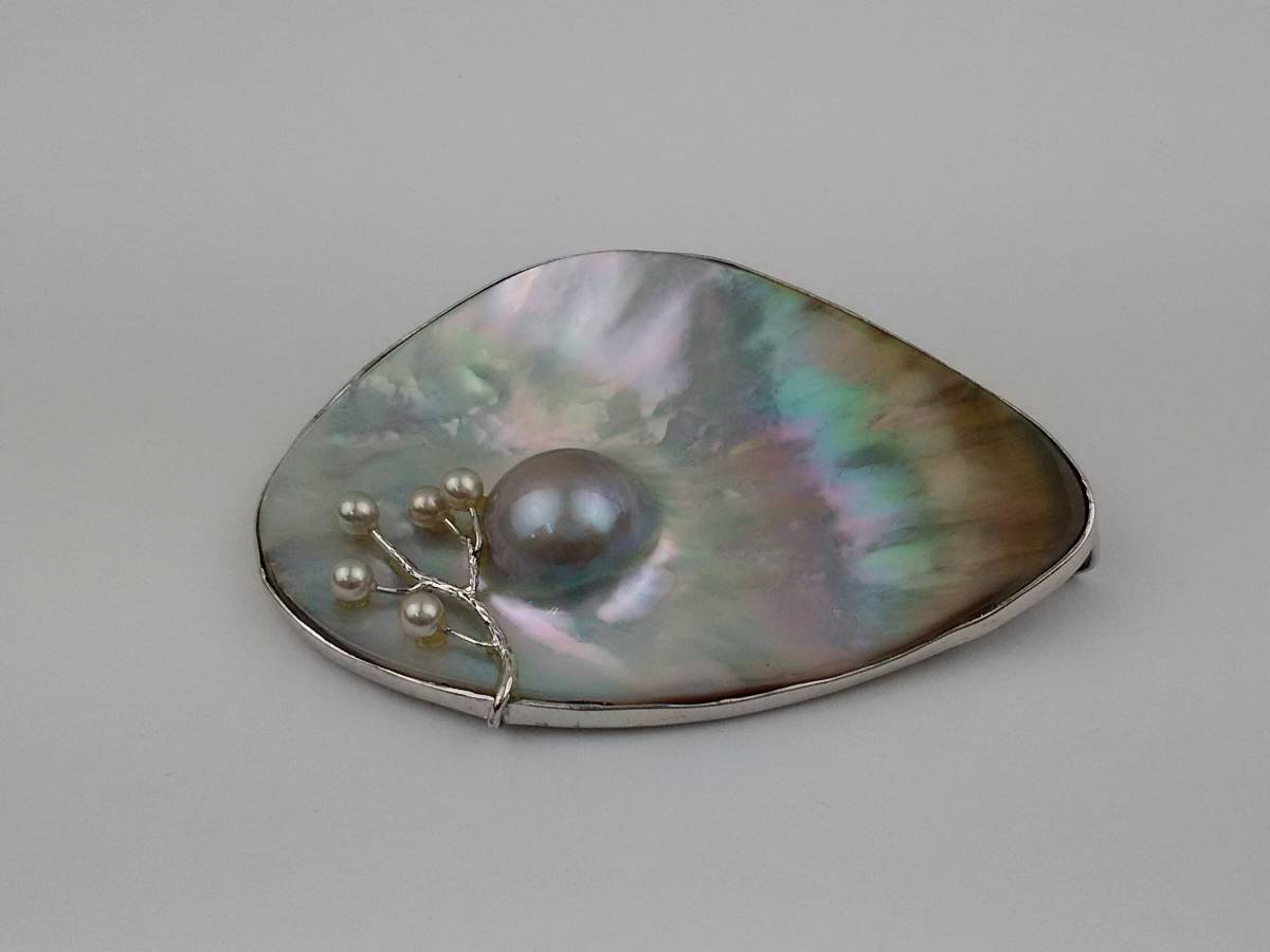 H/マベパール ブローチ ペンダントトップ 925 アクセサリー 0520-5