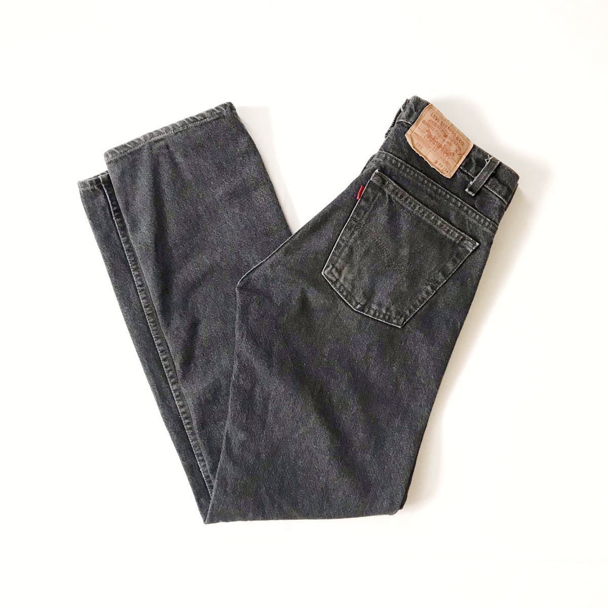 希少 80s USA製 Levi's505 デニムパンツ 先染めブラック 実寸30×30