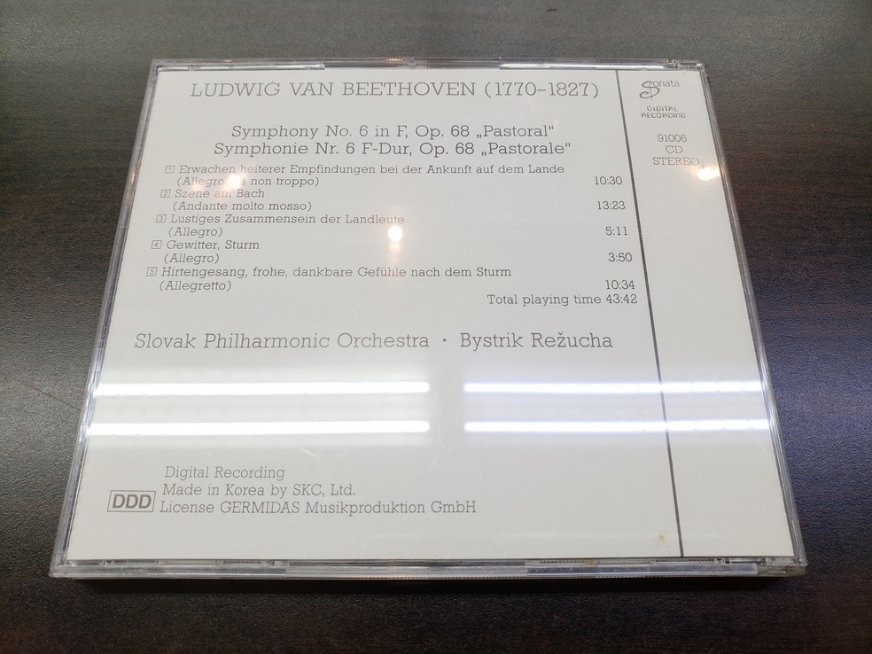 CD / BEETHOVEN : SYMPHONY NO.6 “PASTORAL” / ベートーヴェン : 交響曲第6番 ヘ長調 作品68『田園』 / 『D38』 / 中古_画像2