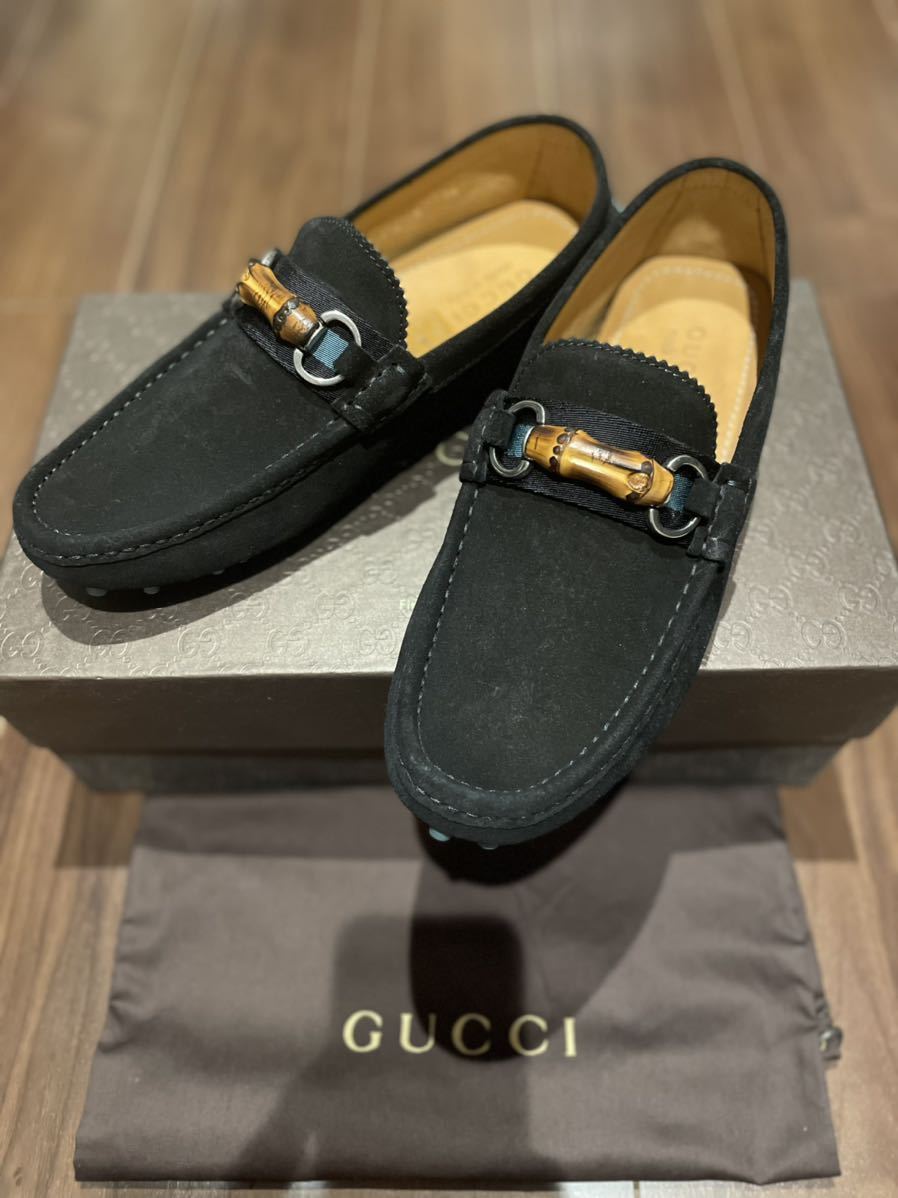 未使用　グッチ GUCCI ドライビングシューズ　ローファー ブラック　サイズ表記7ハーフ(26.5cm前後)_画像1