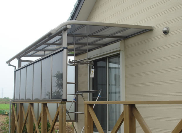 R屋根タイプテラス 間口1.0間1850mm×出幅5尺1470mm×高さ2600mm 1階用移動桁仕様 積雪50cm対応 柱前後左右移動可能 オリジナル_画像10