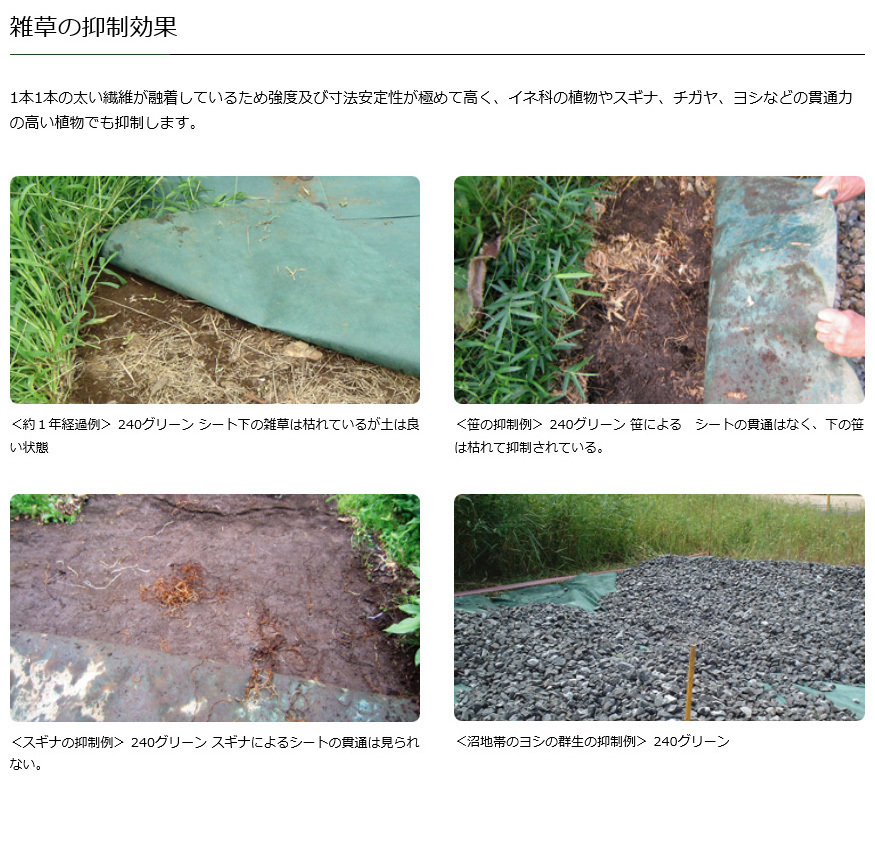 防草シートプランテックス240(茶/黒)幅2ｍ×30ｍ厚み0.64mm砂利下半永久 庭駐車場雑草除草デュポン社製正規品 法人様宛/配達店止め送料無料_画像2