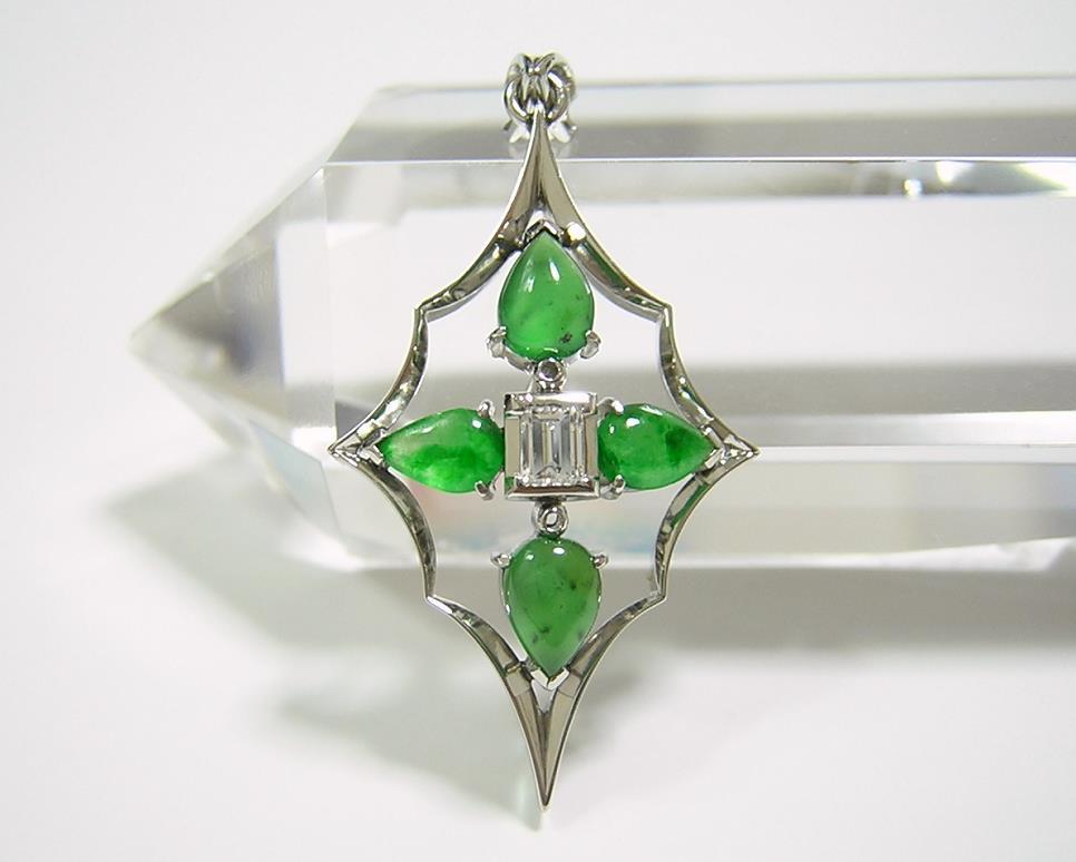 [ natural book@..] fine quality diamond platinum made pendant top jade natural JadaToys ito. sphere centre gem research place so-ting attaching 