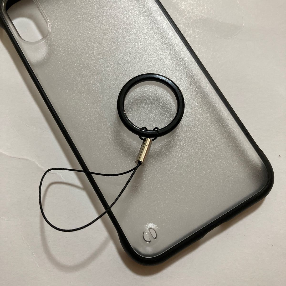 iphone x /xs ケース　金属リング付属 シリコン 耐衝撃 tpu 薄型 カバー スリム 磨り表面 指紋防止カバー 