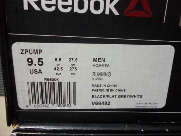 格安～!Reebok Z Pump Fusion ブラック/グレイ 27.5cm 新品の画像3