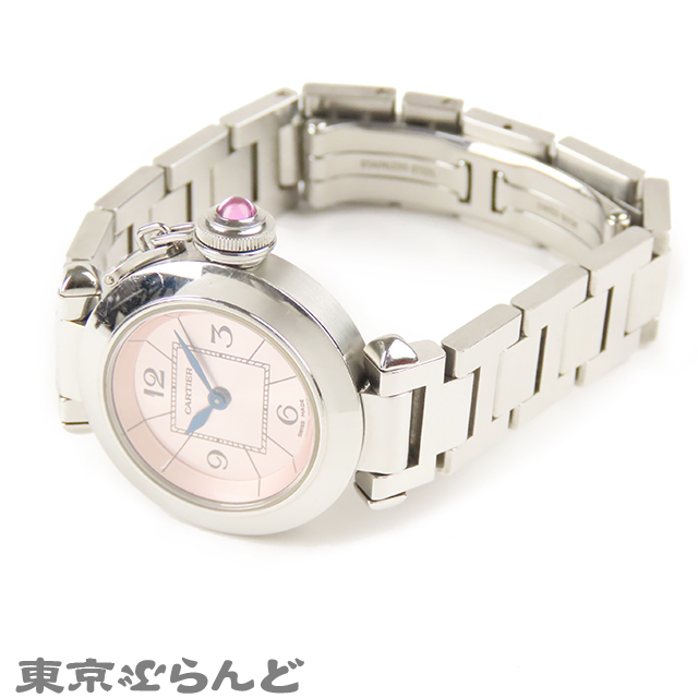 101597906 1円 カルティエ Cartier ミスパシャ 時計 腕時計 レディース クォーツ ピンク 文字盤 リューズガード SS W314000 2973_画像2