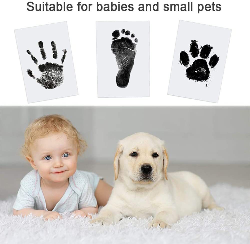 赤ちゃん 手形 足形 インク スタンプ ペットにも 新生児 ベビー 0-6ヶ月 手が汚れない インク パッド ベビーフレーム記念品の画像4
