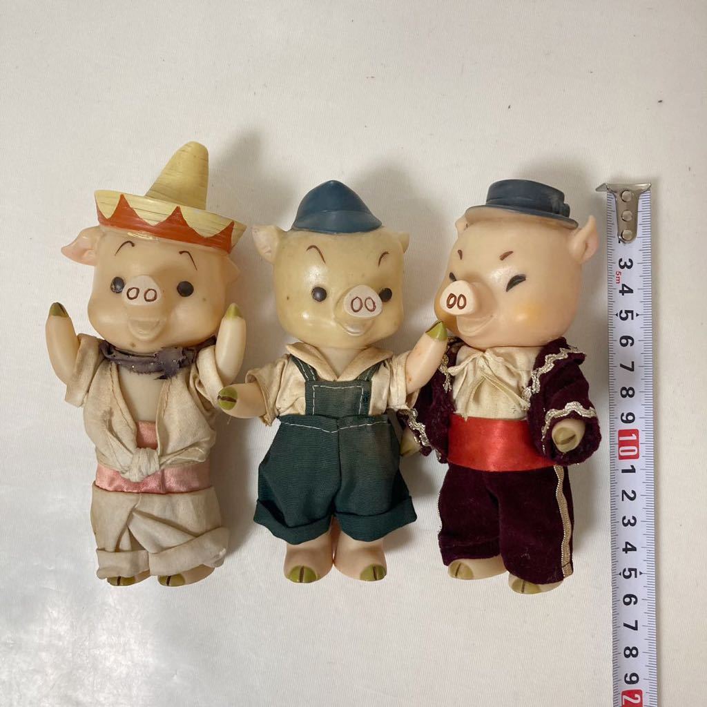 ブーフーウー ソフビ 人形 3種 まとめて 3匹の子豚 NHK 人形劇 ブーフーウー ソフビ 人形 3種 まとめて 3匹の子豚 NHK 人形劇