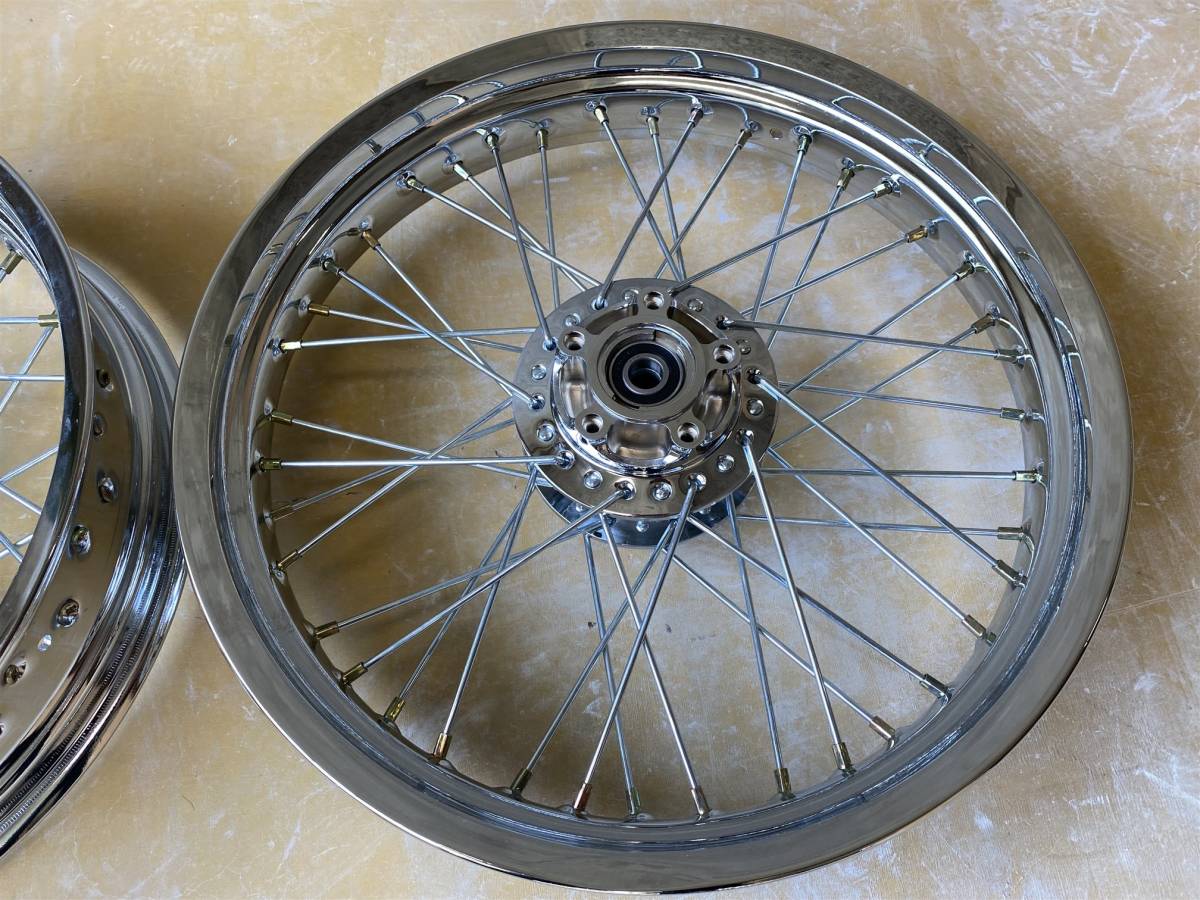 ゼファーχ メッキ スポークホイール/車検対応ZR400G前後18インチ ゼファーχ メッキ スポークホイール/車検対応ZR400G前後18インチ